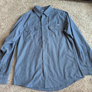 Eddie Bauer Men's Grey Button-Up Shirt Sz M